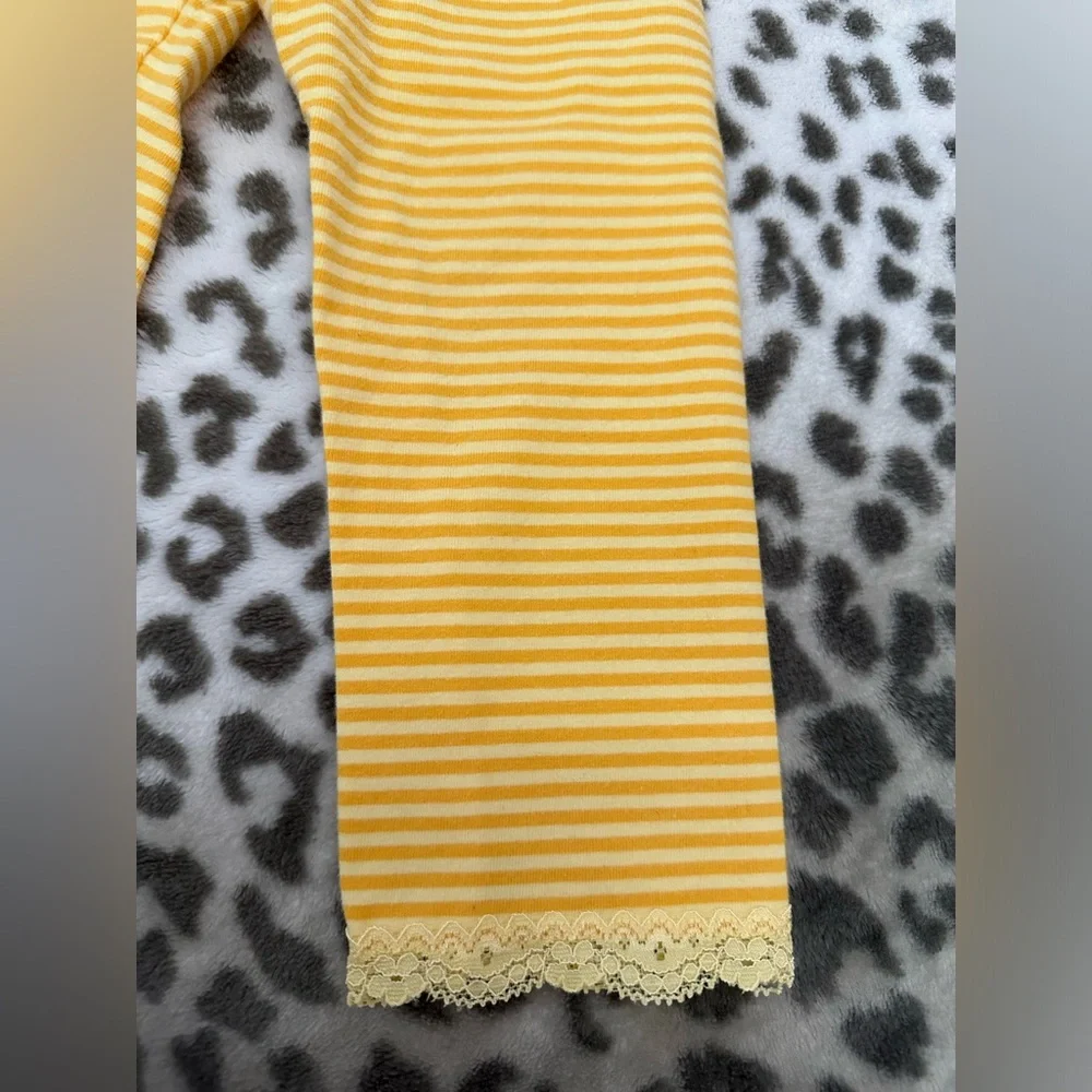 babyGap Striped Leggings with Lace Trim in Yellow Size Toddler 3 Years